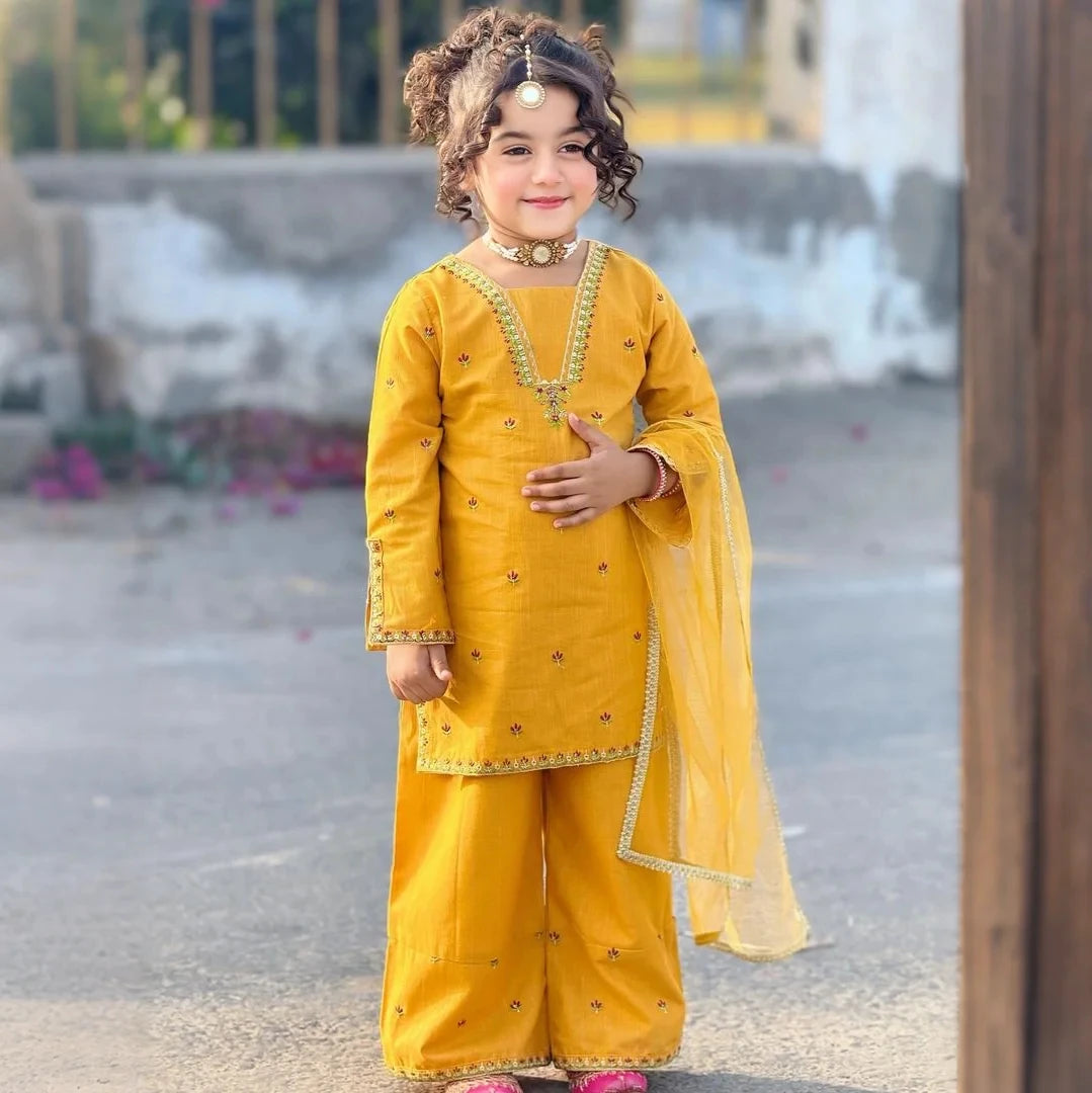 Zainab-Embroidered-3 Piece Kids Set