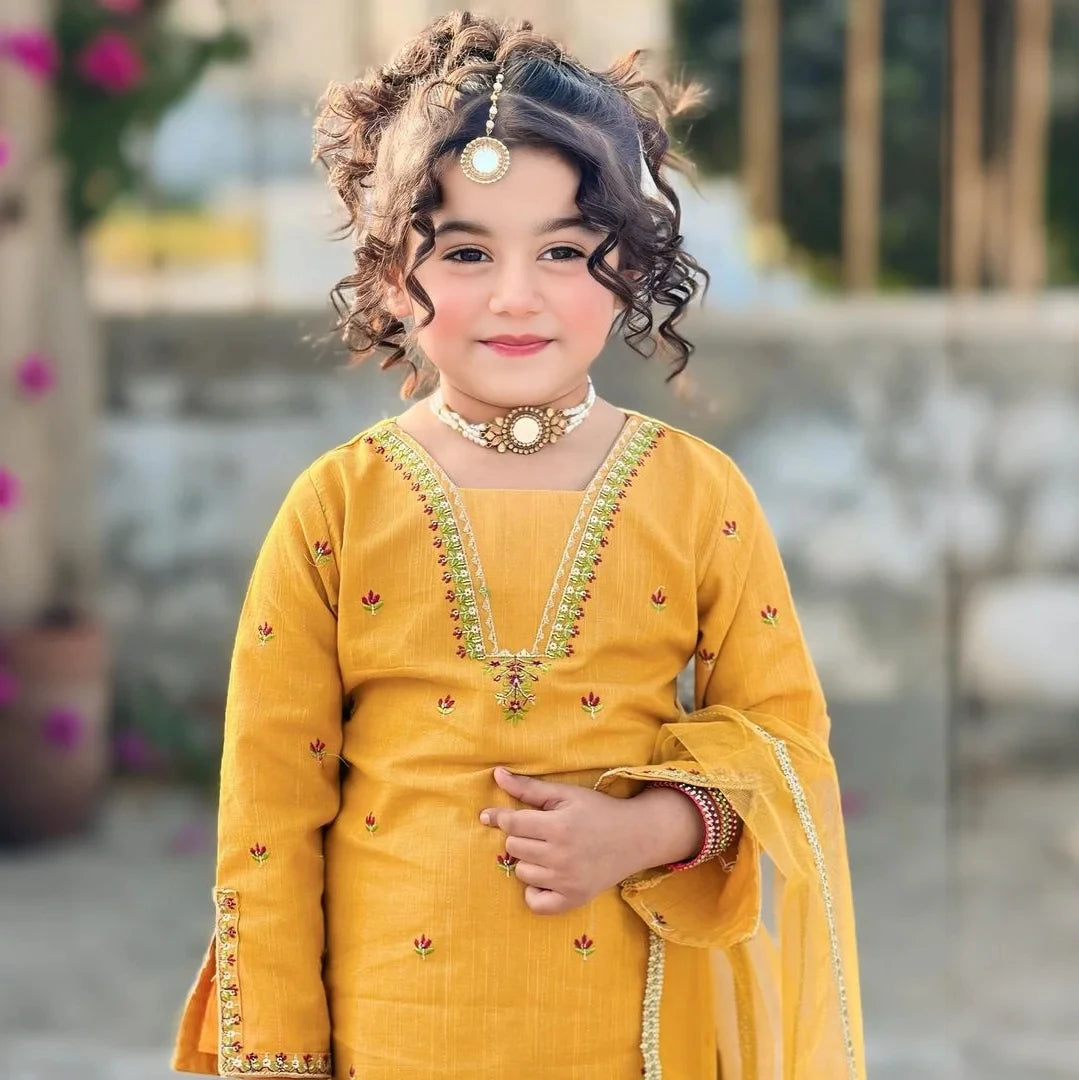 Zainab-Embroidered-3 Piece Kids Set