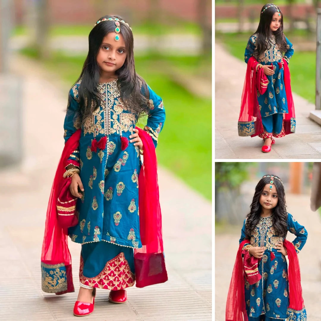 Zareen-Floral Print-4 Piece Kids Set