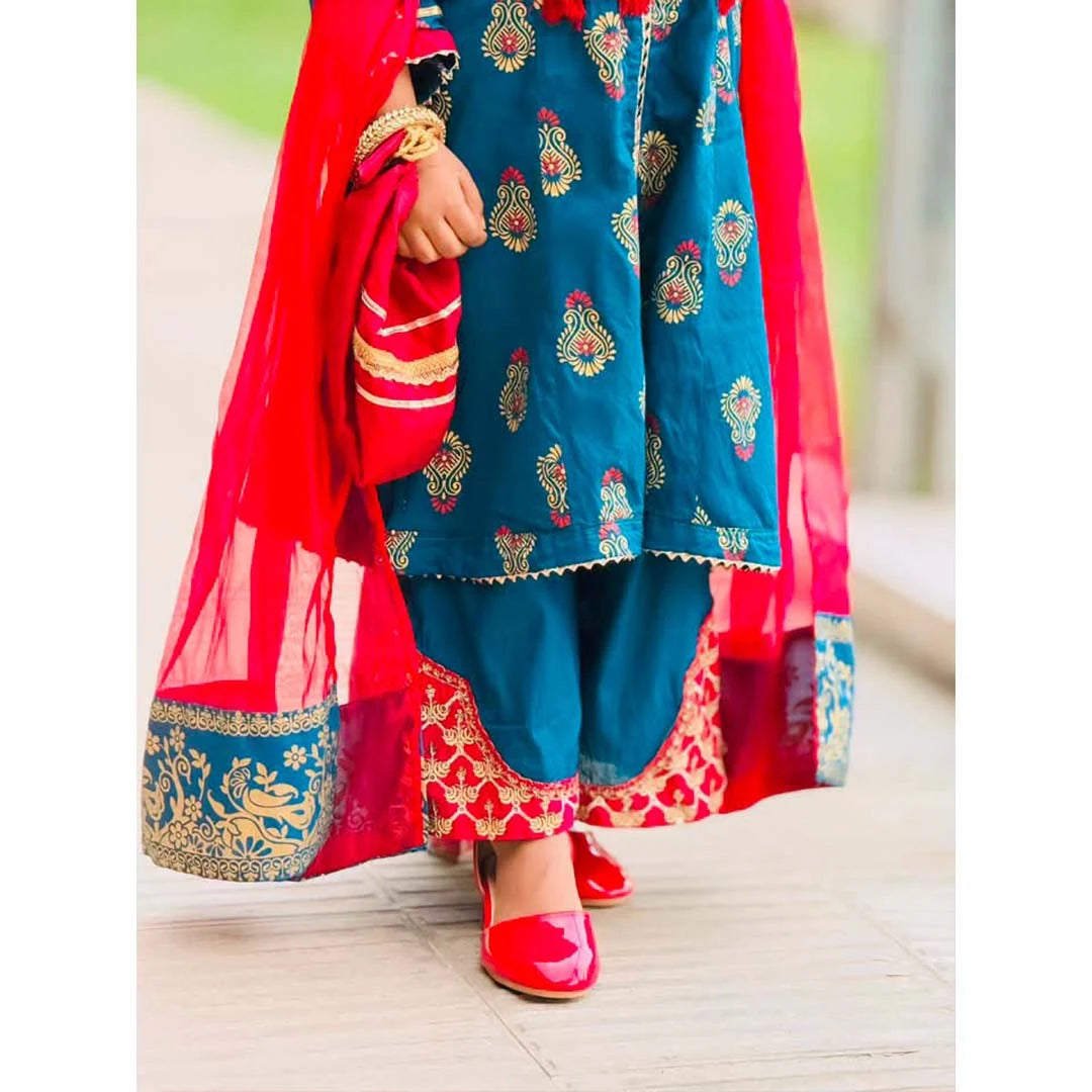Zareen-Floral Print-4 Piece Kids Set