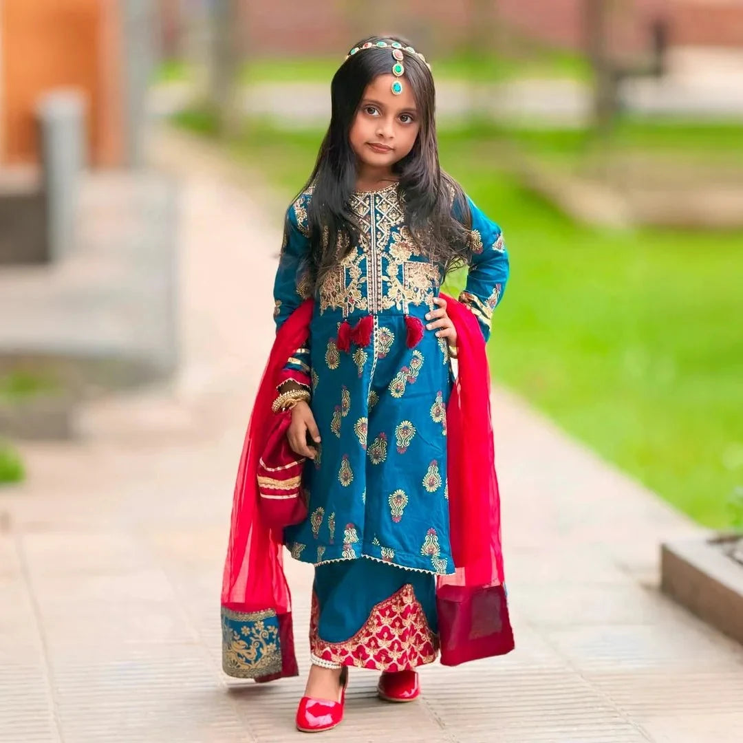 Zareen-Floral Print-4 Piece Kids Set
