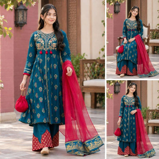 Zareen-Floral Print-4 Piece Kids Set