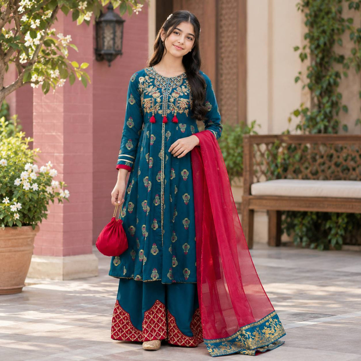 Zareen-Floral Print-4 Piece Kids Set