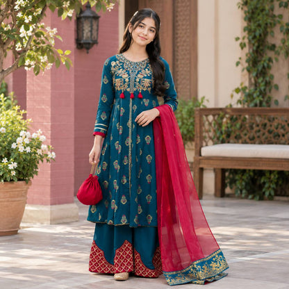 Zareen-Floral Print-4 Piece Kids Set