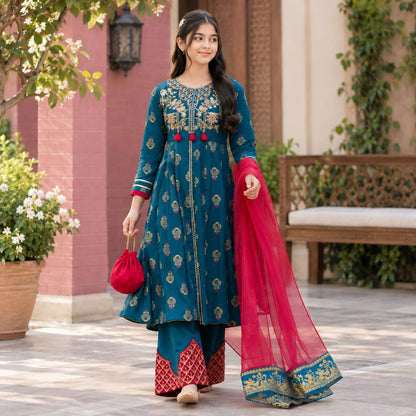 Zareen-Floral Print-4 Piece Kids Set