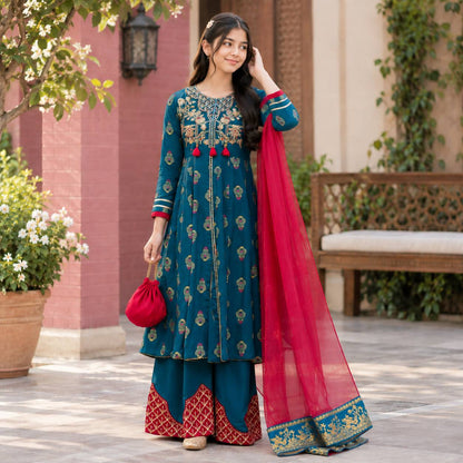 Zareen-Floral Print-4 Piece Kids Set