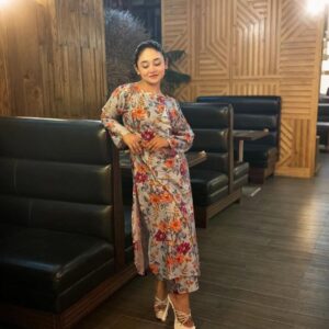 Floral Elegance Cotton Kurta Set
