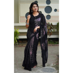 Stunning Black Party Ready to Wear Saree