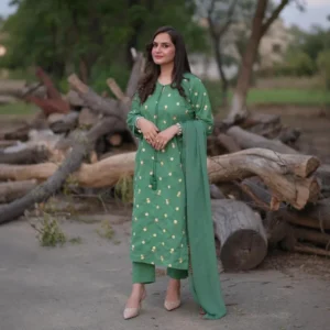 Tarulata - Floral Embroidery Cotton Suit Set